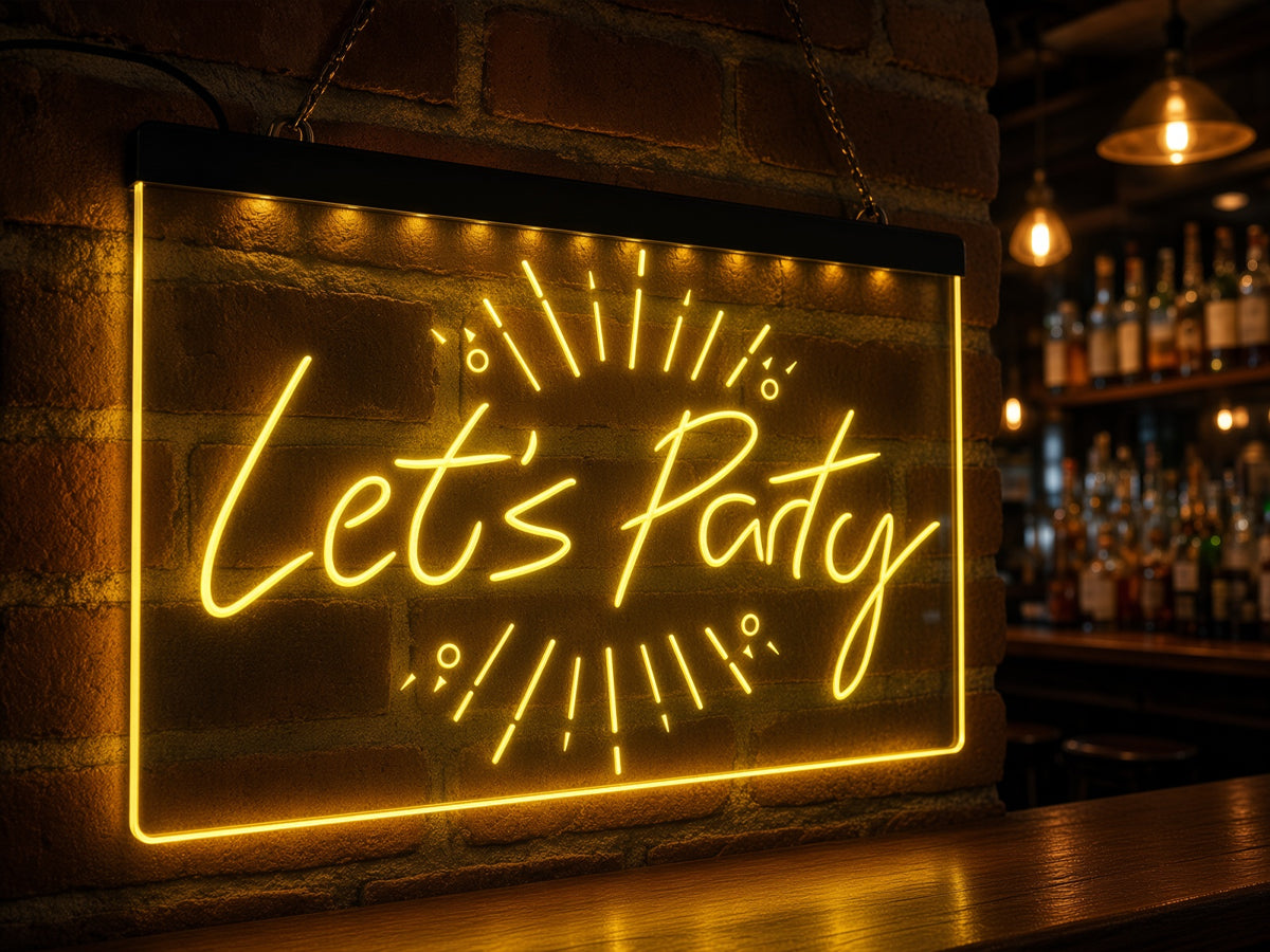 Let's Party Illuminated LED Neon Sign