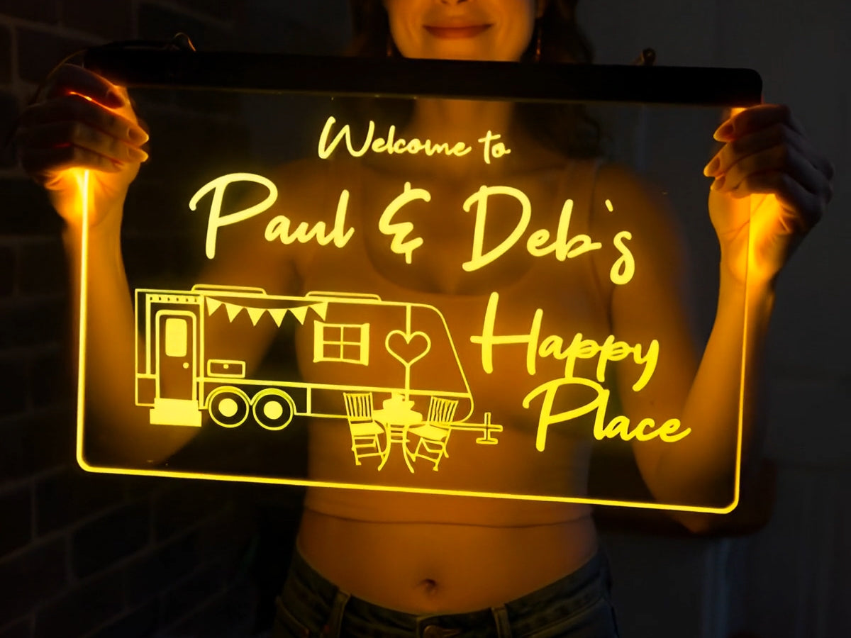 Welcome to My Happy Place Personalized Illuminated Sign