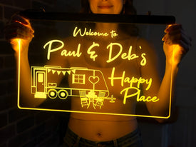 Welcome to My Happy Place Personalized Illuminated Sign