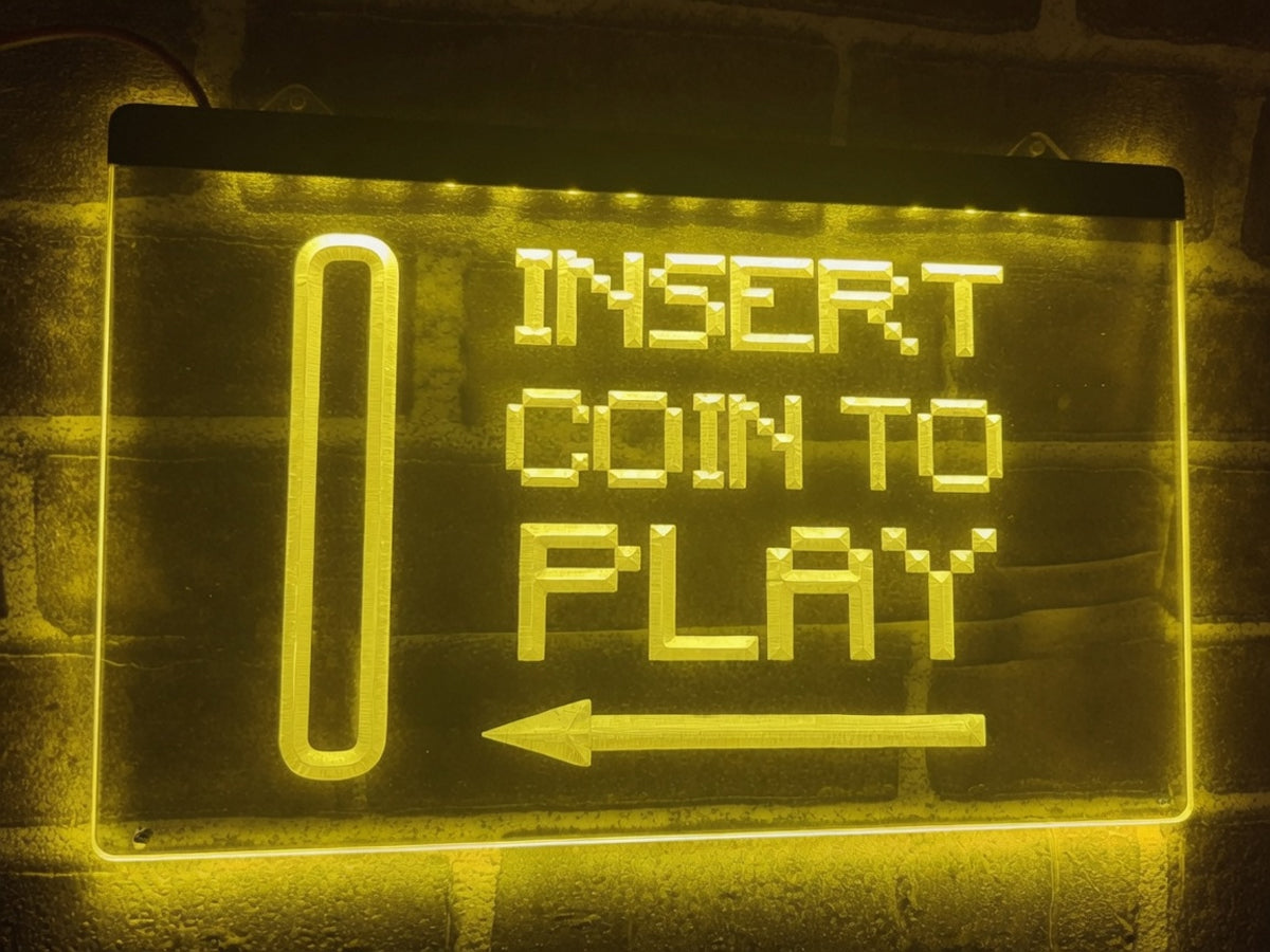 Insert Coin To Play Illuminated Sign