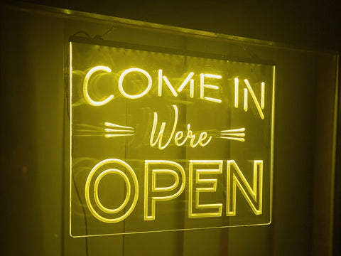 Image of Come in We're Open Illuminated LED Neon Sign