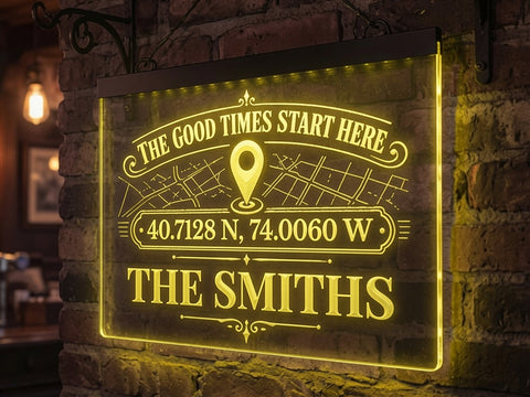 Image of Personalized Coordinates LED Neon Sign
