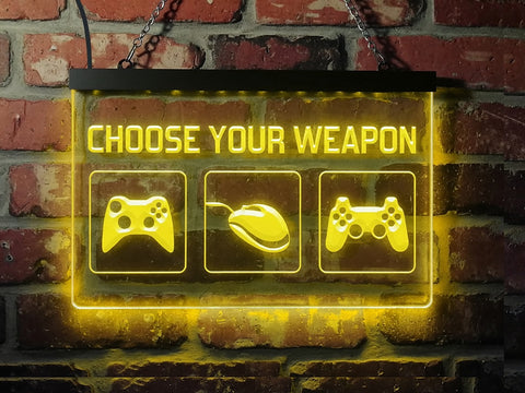 Image of Choose Your Weapon Illuminated Sign