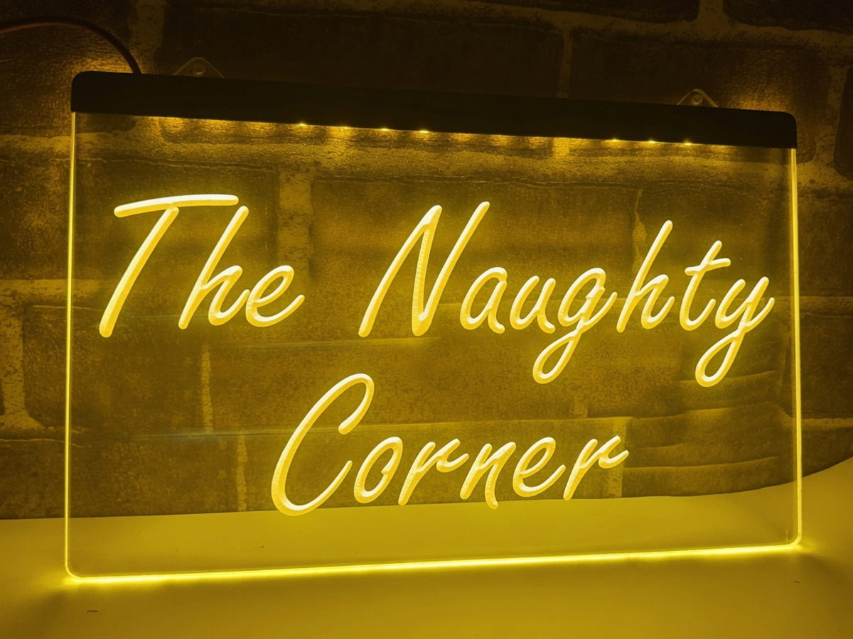 The Naughty Corner LED Neon Illuminated Sign
