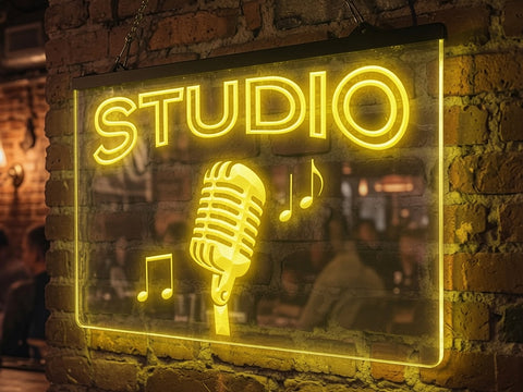 Image of Studio Microphone Illuminated Sign