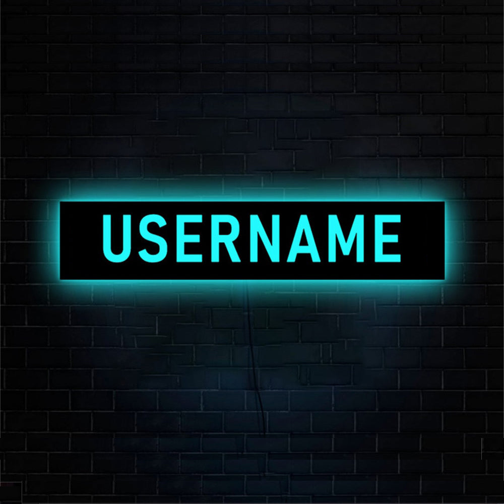 Personalized Gamer Tag or Streamer Handle Name LED Neon Wooden Sign