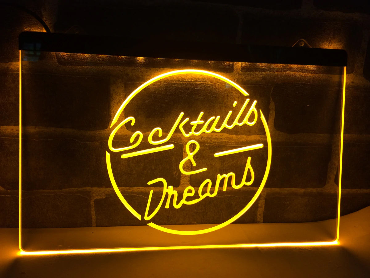 Cocktails & Dreams Illuminated Sign