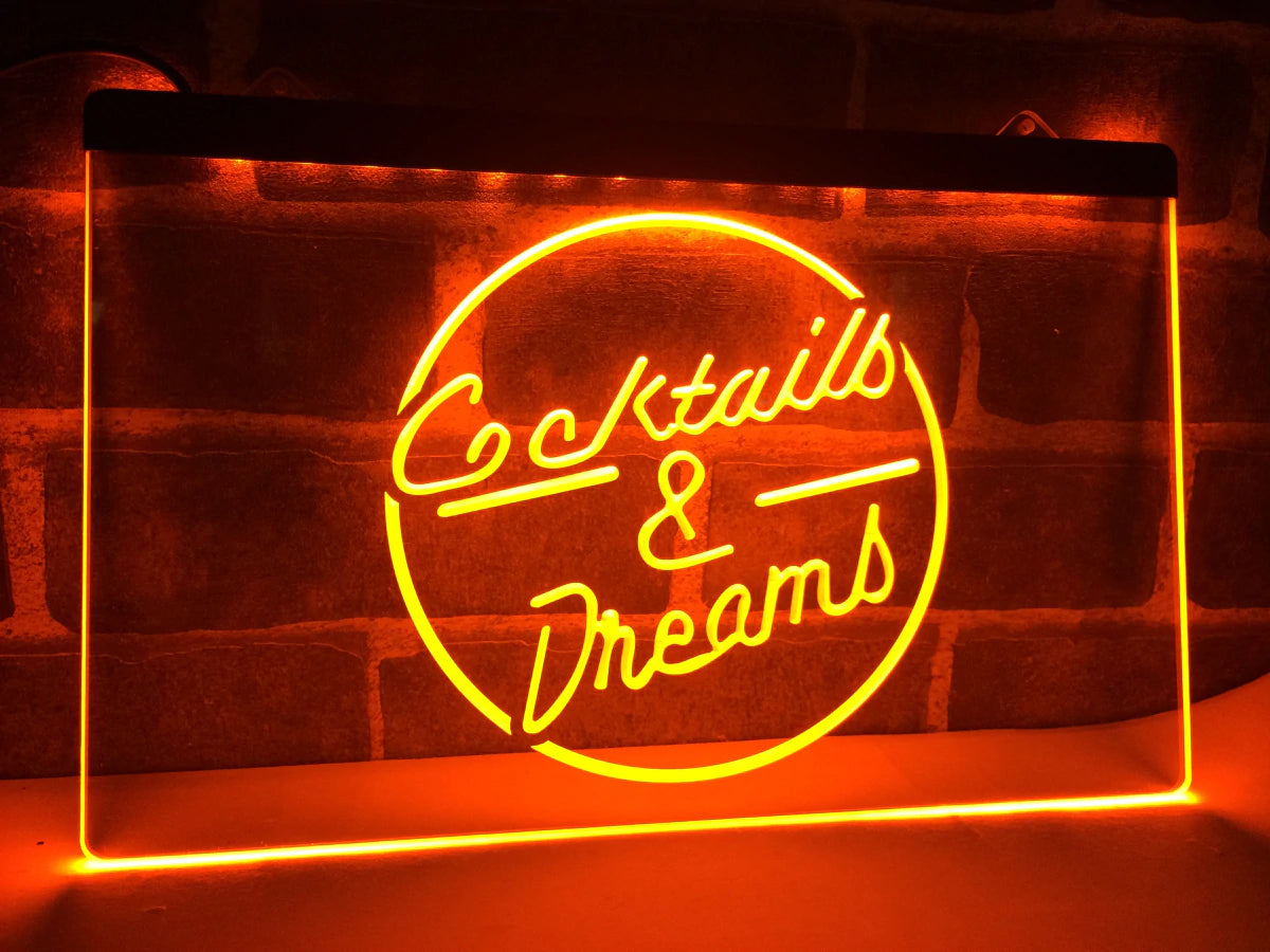 Cocktails & Dreams Illuminated Sign