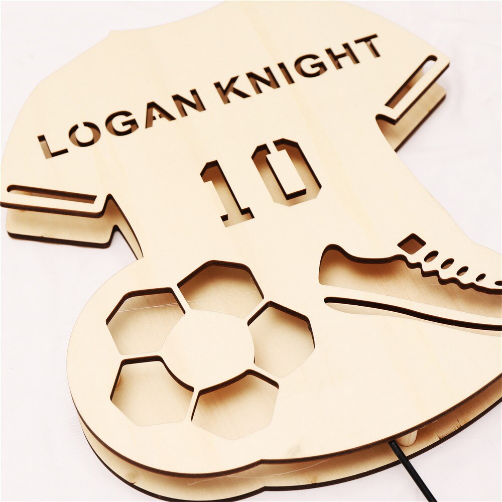 Custom Sports Themed LED Neon Wooden Sign - Personalized and Color Changing