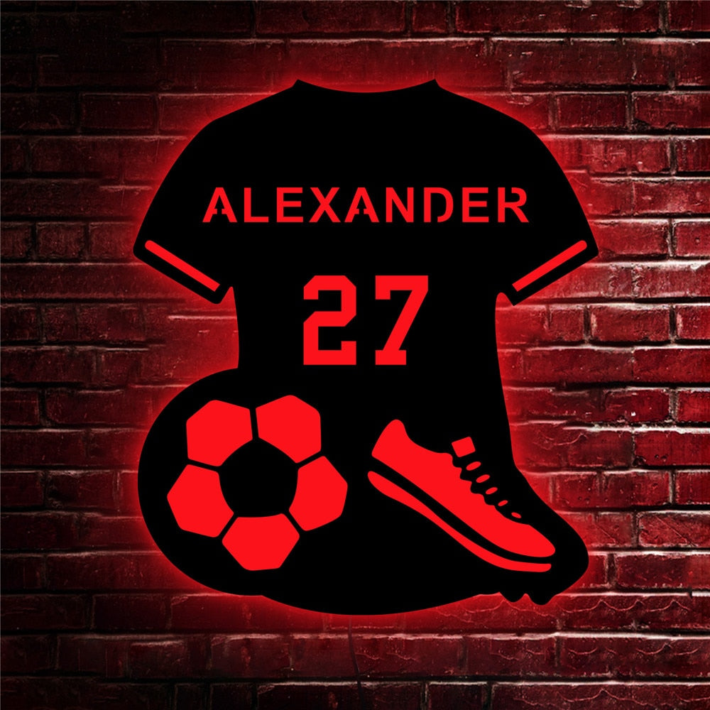 Sports Sign Custom Sports Themed LED Neon Wooden Sign - Personalized and Color Cha ...