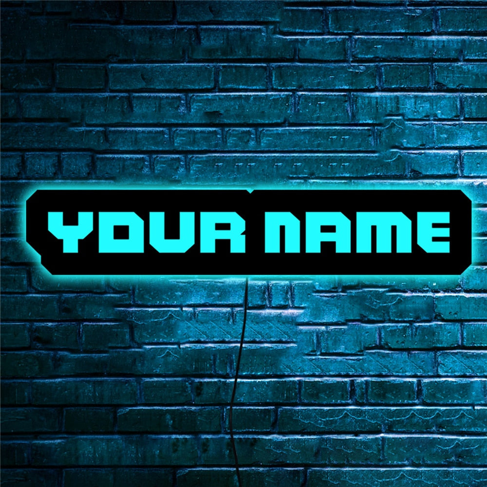 Personalized LED Neon Wooden Sign - Custom Name / Handle / Gamer Tag
