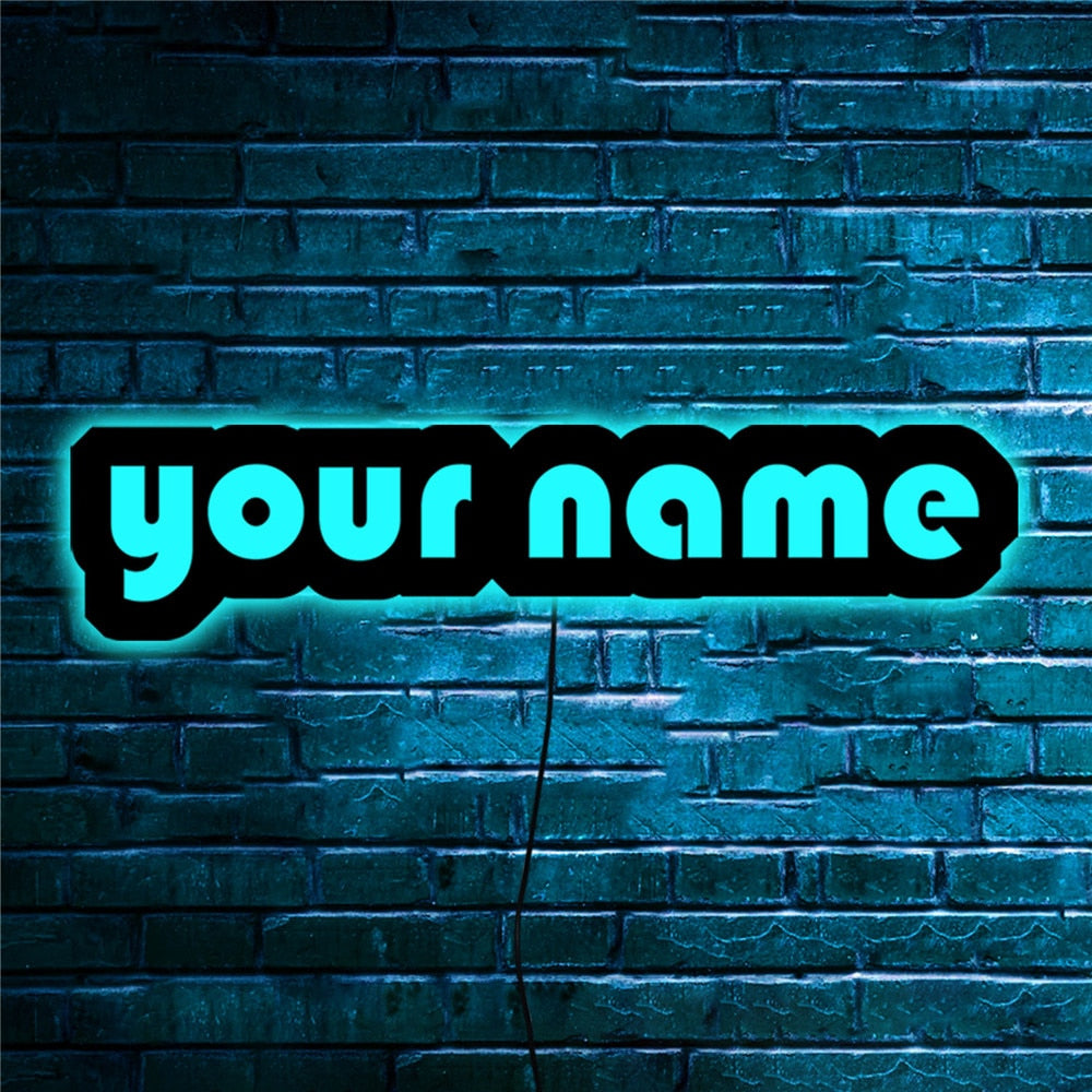 Personalized LED Neon Wooden Sign - Custom Name / Handle / Gamer Tag