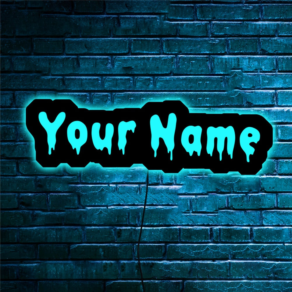 Personalized LED Neon Wooden Sign - Custom Name / Handle / Gamer Tag