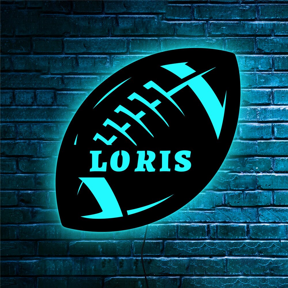 Custom Sports Themed LED Neon Wooden Sign - Personalized and Color Changing