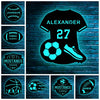 Custom Sports Themed LED Neon Wooden Sign - Personalized and Color Changing