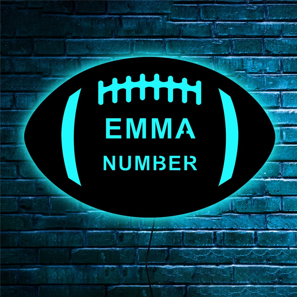 Custom Sports Themed LED Neon Wooden Sign - Personalized and Color Changing