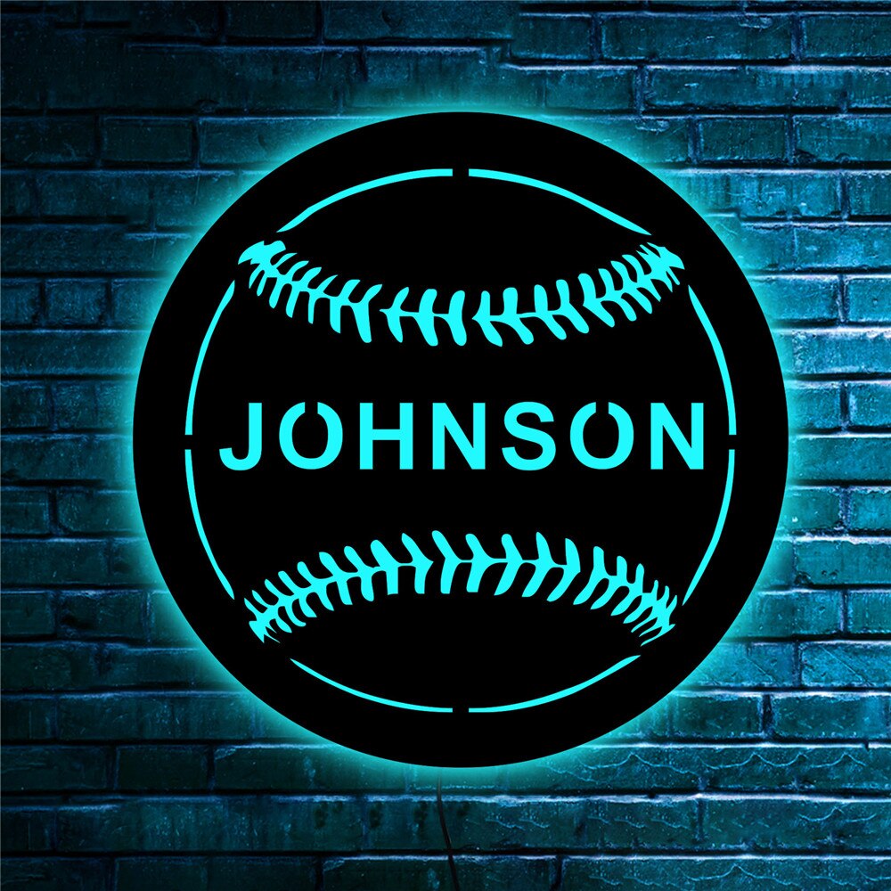 Custom Sports Themed LED Neon Wooden Sign - Personalized and Color Changing