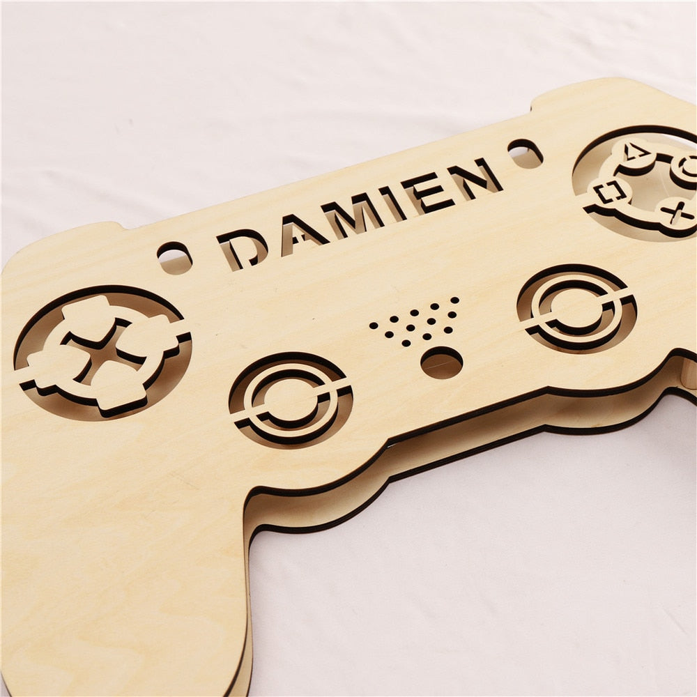 Custom Gamepad LED Neon Wooden Sign - Personalized and Color Changing RGB