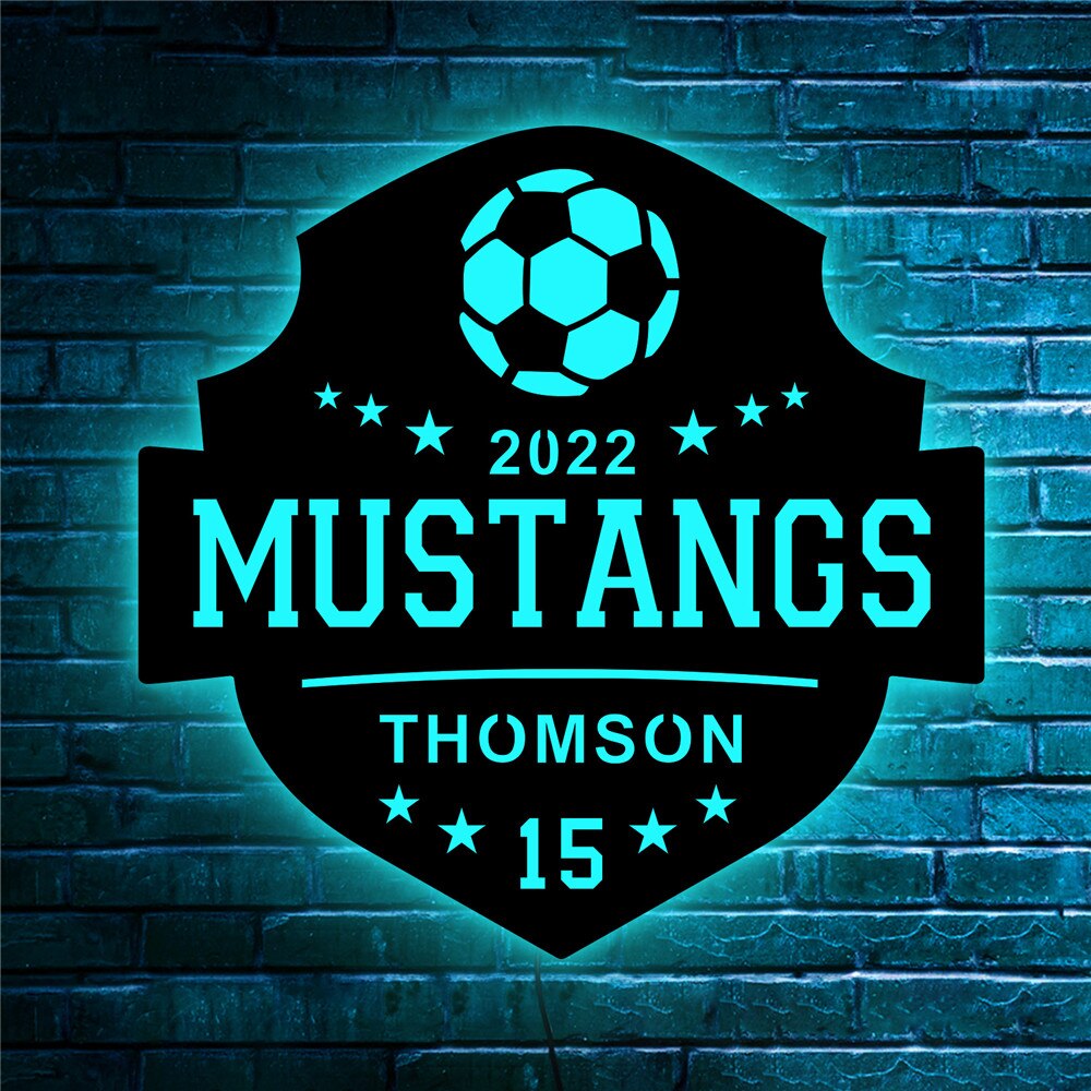 Custom Sports Themed LED Neon Wooden Sign - Personalized and Color Changing