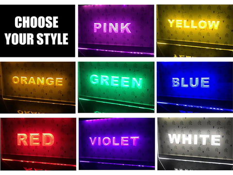 Image of Motorcycle Garage Personalized Illuminated Sign
