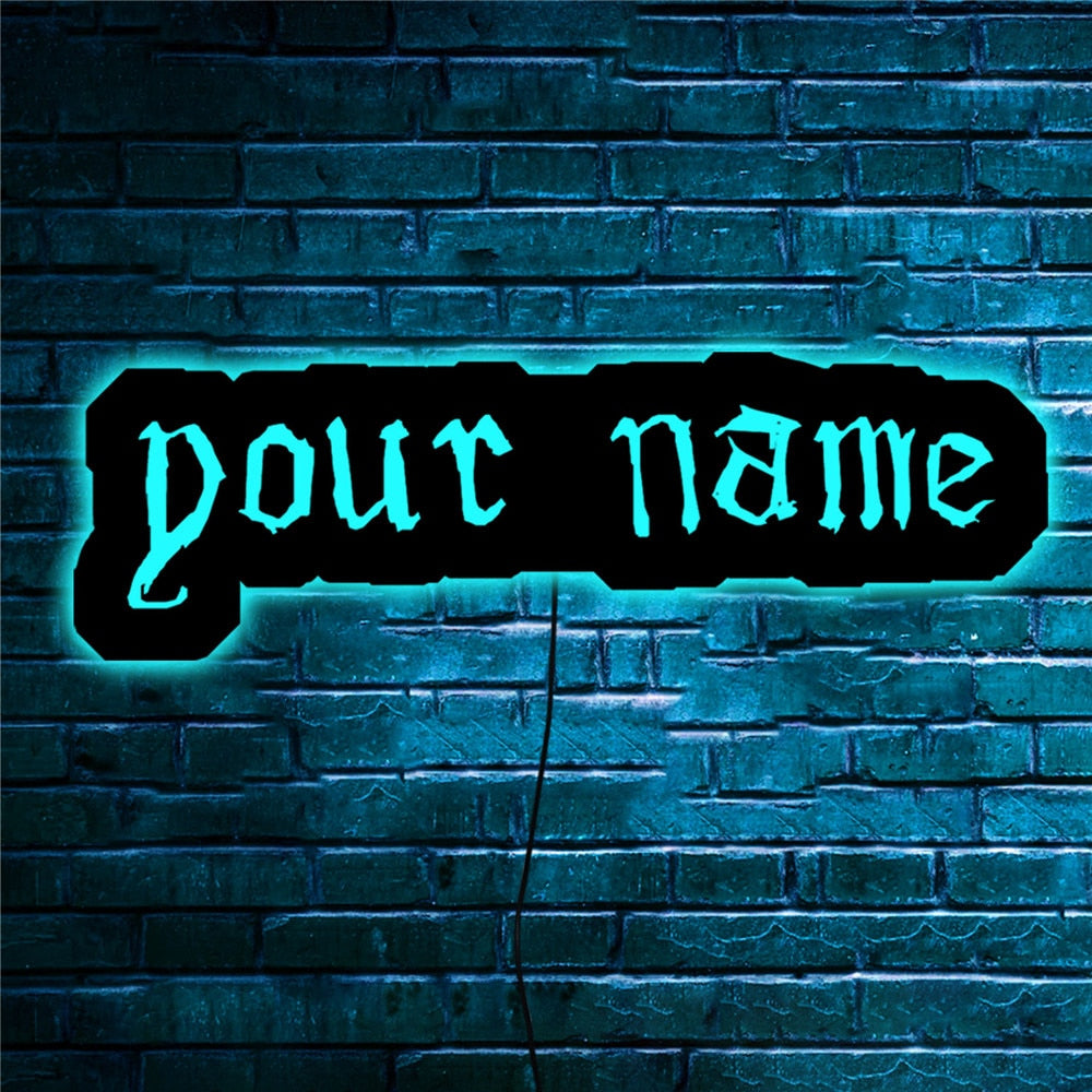 Personalized LED Neon Wooden Sign - Custom Name / Handle / Gamer Tag