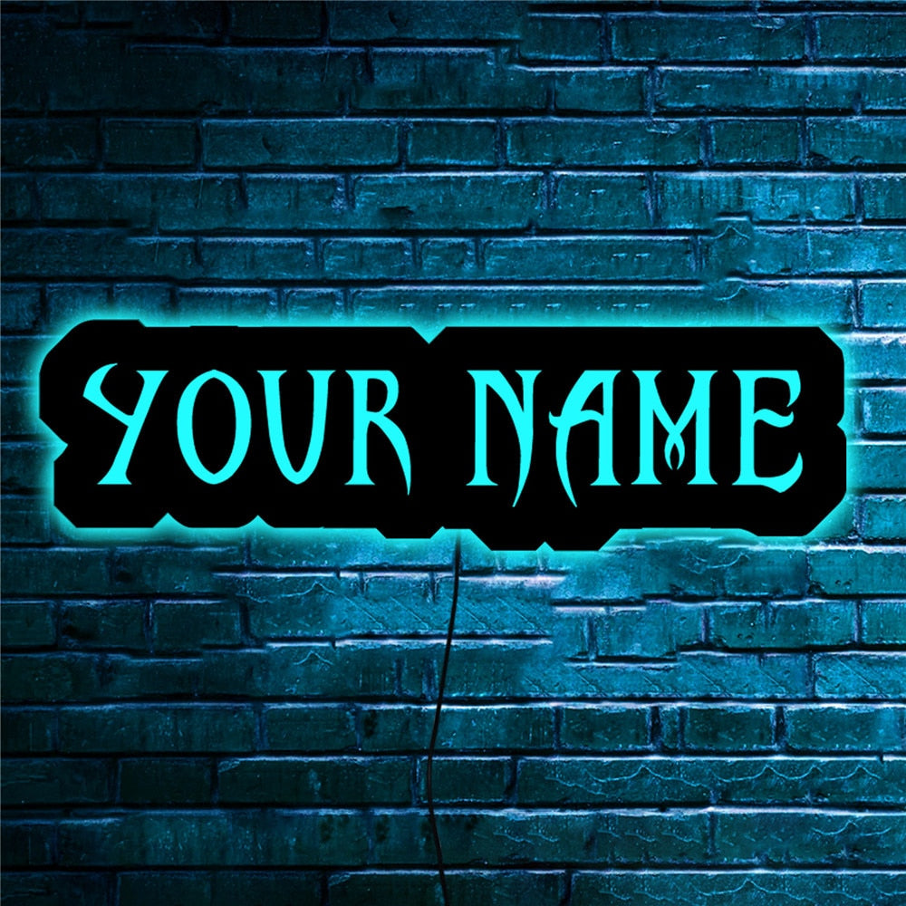 Personalized LED Neon Wooden Sign - Custom Name / Handle / Gamer Tag