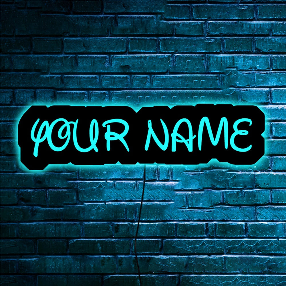 Personalized LED Neon Wooden Sign - Custom Name / Handle / Gamer Tag