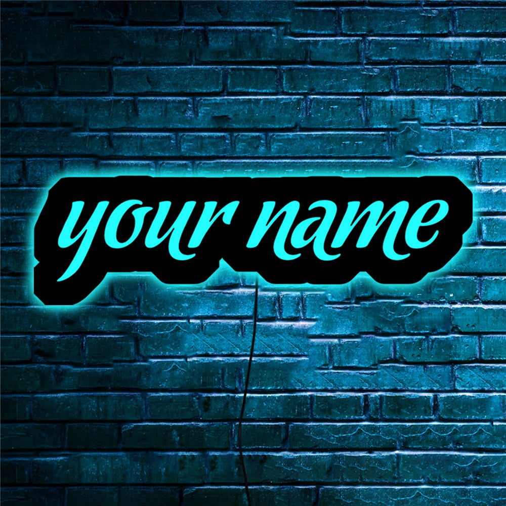 Personalized LED Neon Wooden Sign - Custom Name / Handle / Gamer Tag