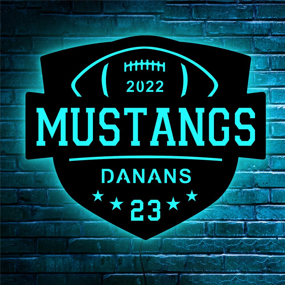 Custom Sports Themed LED Neon Wooden Sign - Personalized and Color Changing