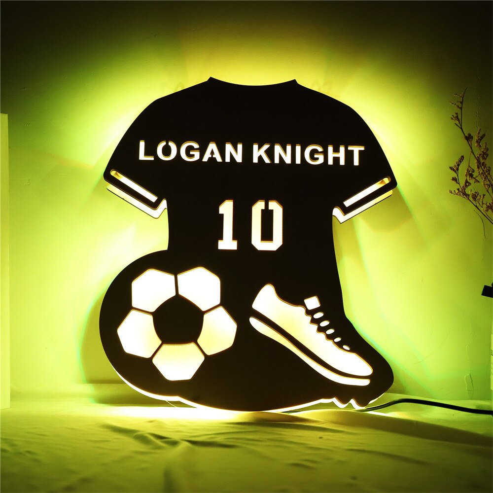 Custom Sports Themed LED Neon Wooden Sign - Personalized and Color Changing