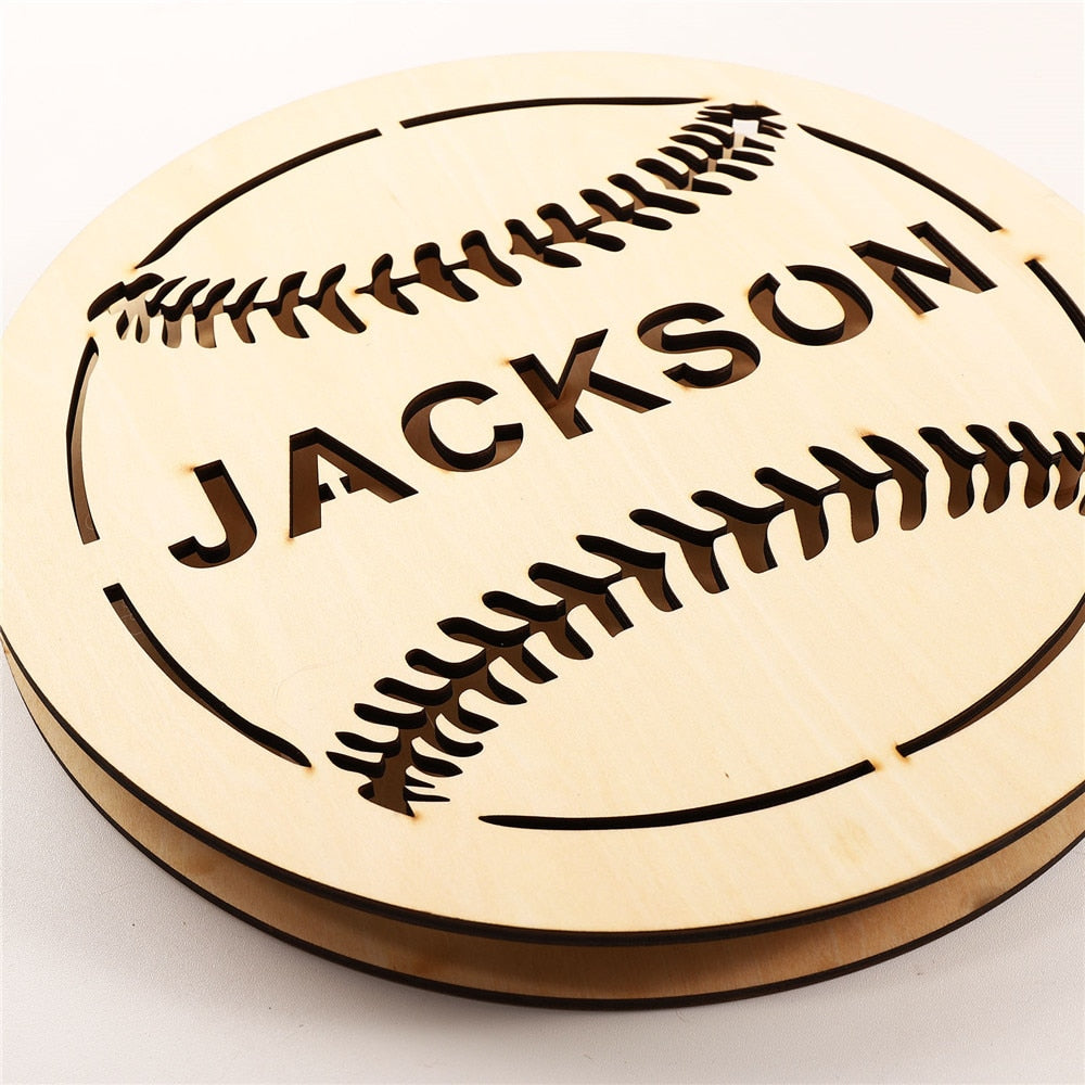 Custom Sports Themed LED Neon Wooden Sign - Personalized and Color Changing