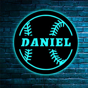 Custom Sports Themed LED Neon Wooden Sign - Personalized and Color Changing