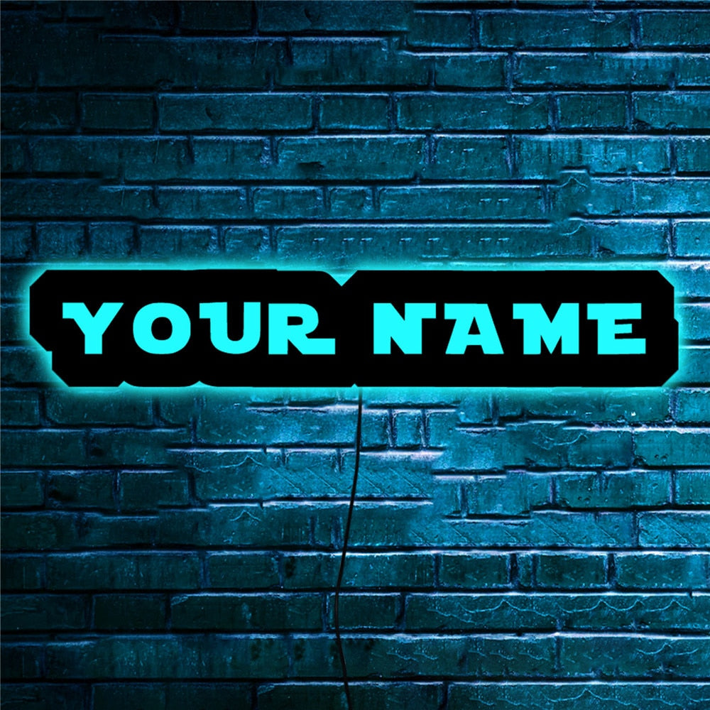 Personalized LED Neon Wooden Sign - Custom Name / Handle / Gamer Tag
