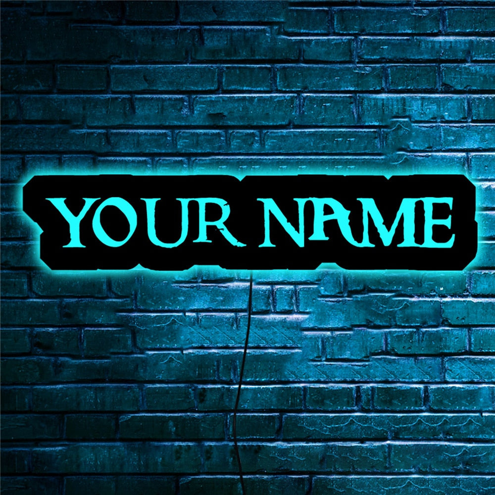Personalized LED Neon Wooden Sign - Custom Name / Handle / Gamer Tag
