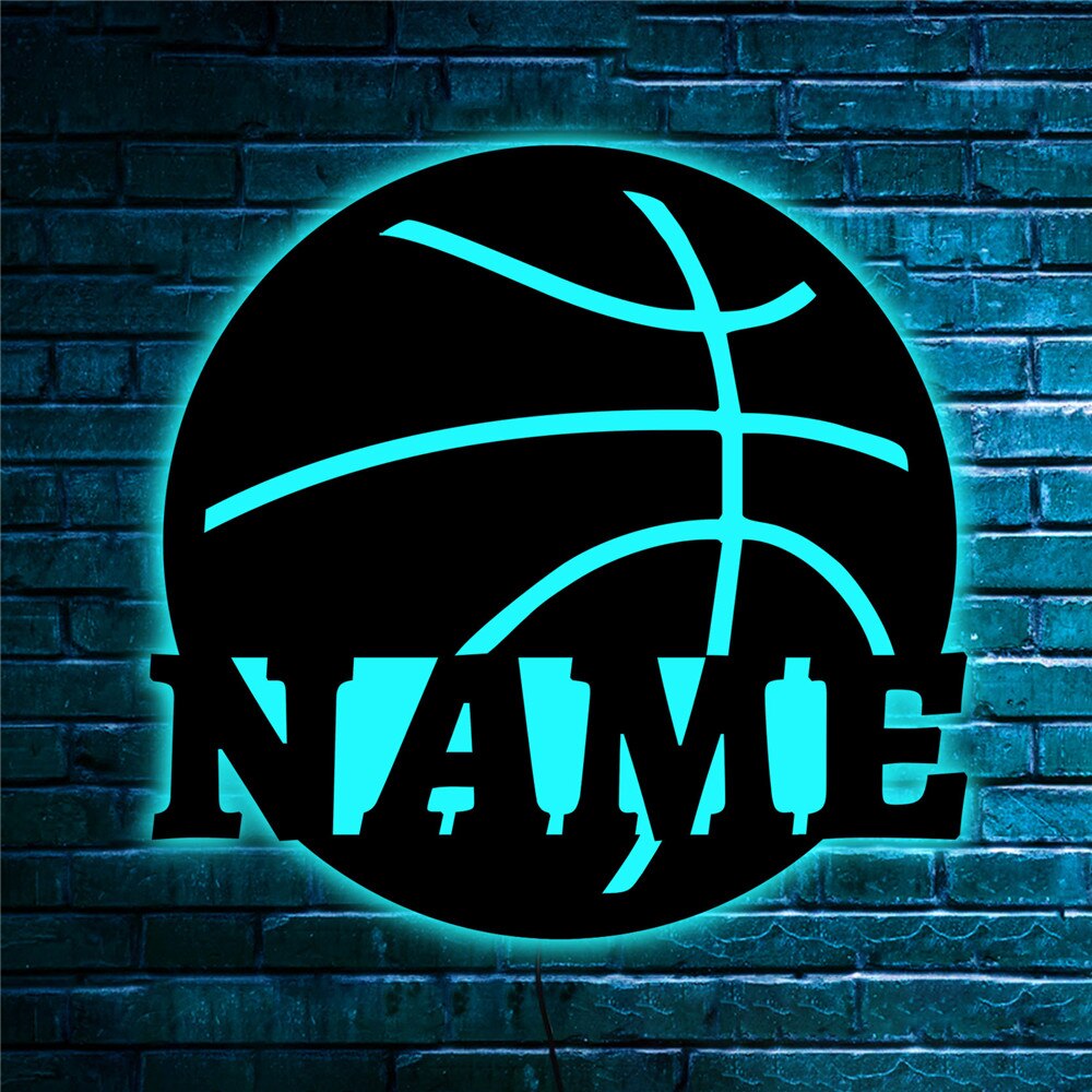 Custom Sports Themed LED Neon Wooden Sign - Personalized and Color Changing