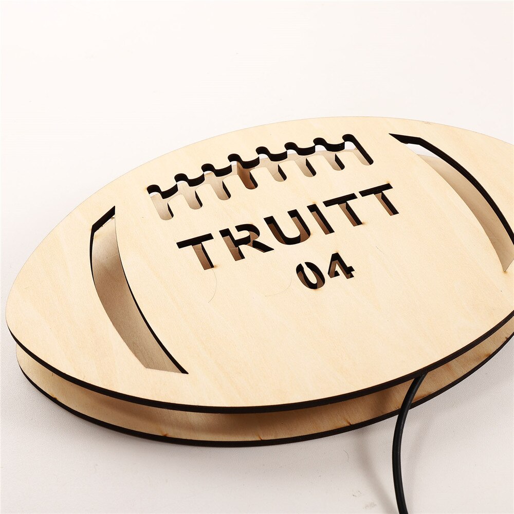 Custom Sports Themed LED Neon Wooden Sign - Personalized and Color Changing