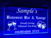 Basement Bar and Lounge Personalized Illuminated Sign