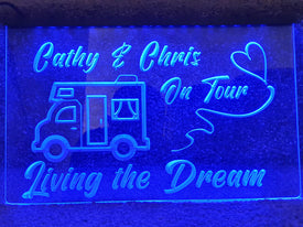 Motorhome on Tour LED neon sign in blue