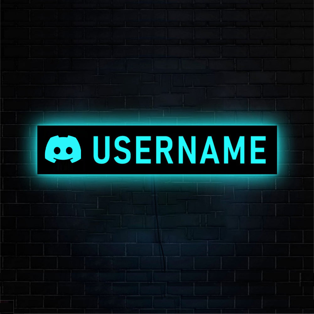 Personalized Gamer Tag or Streamer Handle Name LED Neon Wooden Sign