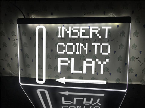 Image of Insert Coin To Play Illuminated Sign