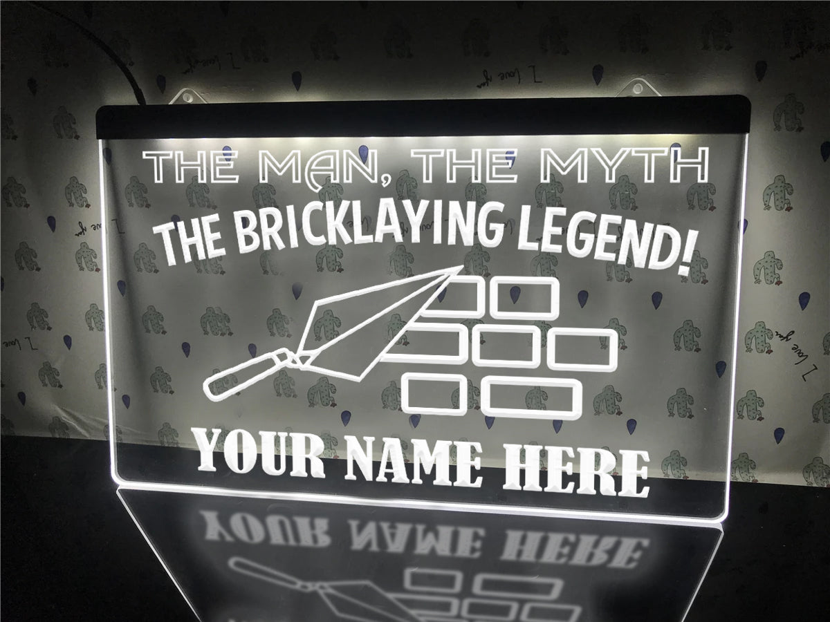 Bricklaying Legend Personalized Illuminated Sign