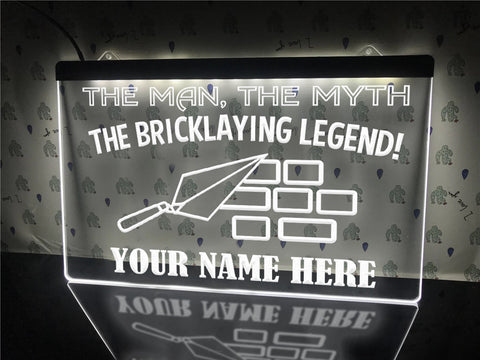 Image of Bricklaying Legend Personalized Illuminated Sign
