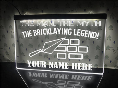 Bricklaying Legend Personalized Illuminated Sign