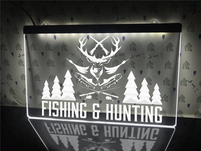 Fishing and Hunting Illuminated Sign