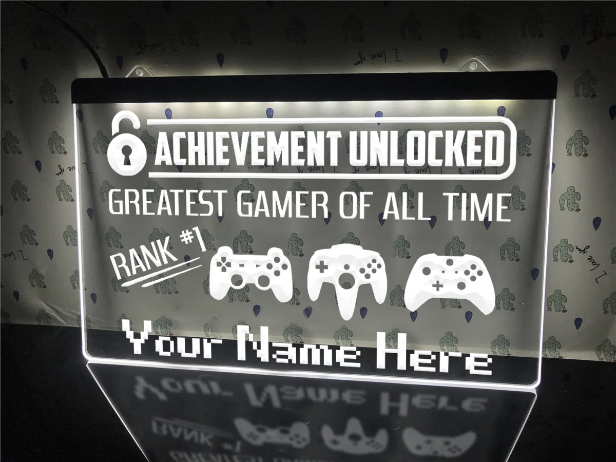 Greatest Gamer Personalized Illuminated Sign