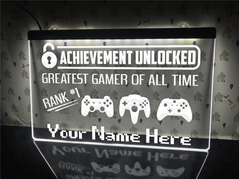 Image of Greatest Gamer Personalized Illuminated Sign