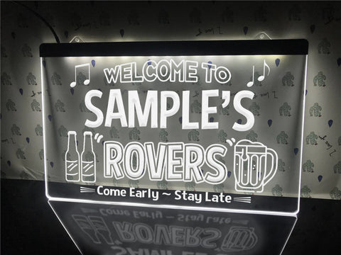 Image of Welcome to the Rovers Personalized Illuminated Sign