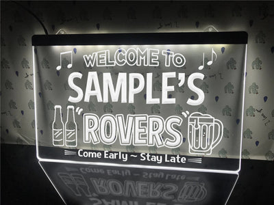 Welcome to the Rovers Personalized Illuminated Sign