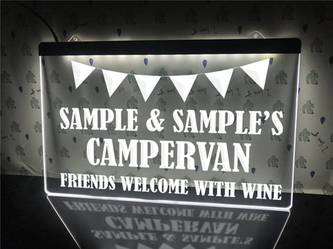 Image of Friends Welcome with Wine Personalized Illuminated Sign