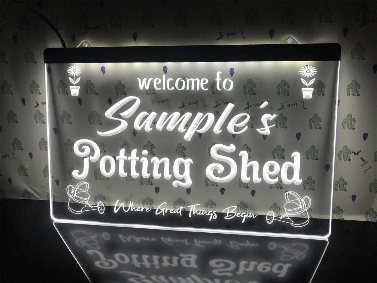 Potting Shed Personalized Illuminated Sign
